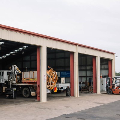 Our maintenance shed where we service vehicles